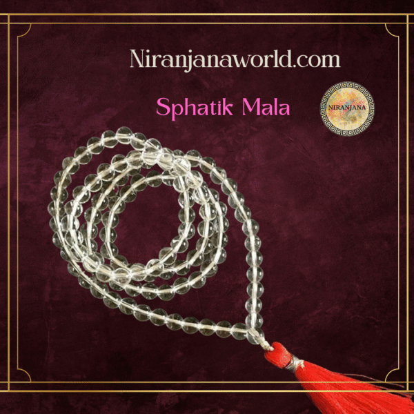 sphatik/crystal jaap mala for pooja (108+1 beads) | natural & certified | astrological beads | positive effect | unisex both for men & women